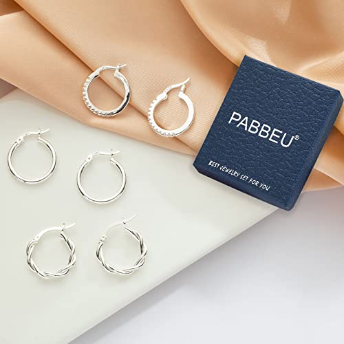 Gold Hoop Earrings for Women Sterling Silver Post Small Gold Hoop Earrings 14k Real Gold Tiny Hypoallergenic Small Hoop Earrings Set for Women Men Girls 13/15 /20mm