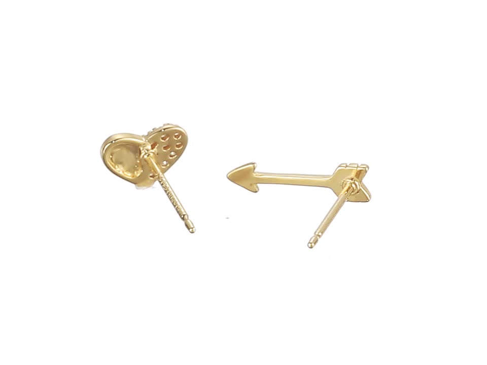 Gold and Rhodium Plated Sterling Silver Cubic Zirconia Earrings (previously Amazon Collection)