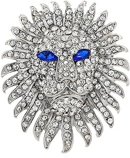 Cute Rhinestone Vintage Lion Face brooch pin, Animal Brooch pin,Punk Lion Brooch pin，West trim stud, shirt stud,Suit pin, lapel pin for women for men，Dainty Christmas Wedding Birthday Holiday Jewelry