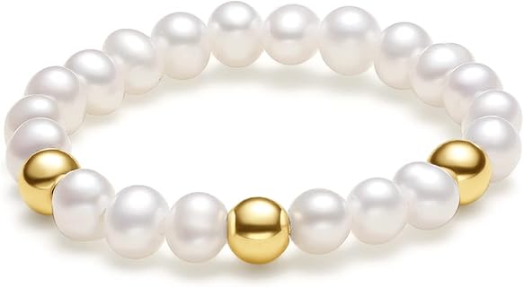 Bague en or 18 carats avec perle de culture d'eau douce, perles ovales réglables et naturelles, parfaite pour les femmes modernes et idéale pour les fiançailles, livrée avec boîte-cadeau