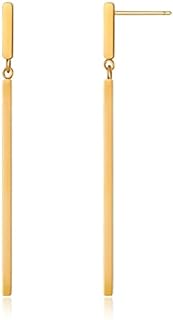 Long Metal Bar Dangle Drop Earrings for Women Minimalist Long Thin Earrings Geometric Jewelry Gifts Gold Black Silver