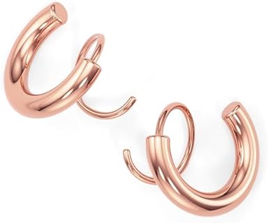 Spiral Hoop Twist Double Earrings - 14K Helix Spiral Earrings, Double Piercing Earrings, Faux Double Hoop Earrings, Tiny Twist Earrings for Women