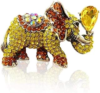 Cifibifun Elephant Crystal Brooch Pin Animal Pendant，Woman Girl Fashion Accessories Rhinestone Classic Luxuriant Style with Gift Packing for Her
