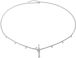 Rhinestone Belly Button Rings for Women Silver Body Chains for Women Girls Body Belly Chain for Party Belly Ring Waist Chain Jewelry for Women Rhinestone Waist Bikini Chain