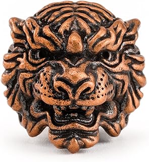 Paracord Beads, Tiger Knife Beads and Charms, EDC Accessories for Knife Lanyard, Zipper Pull, Keychain Pendant, Bracelet Necklace (Copper)