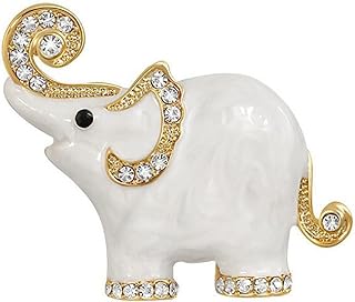 Exquisite White Colors Elephant Brooch Pins Rhinestone Brooches for Women Jewelry Fashion Suit Accessories