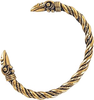 TURTLEDOVE Viking Raven Bracelet Bangle - Adjustable Stainless Steel Norse Scandinavian Torc