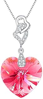 EleQueen 925 Sterling Silver CZ Love Heart Pendants Necklace Made with Austrian Crystals Birthday Gifts for Women, Valentine's Day/Mother's Day/Christmas Jewelry Gift for Wife/Mom