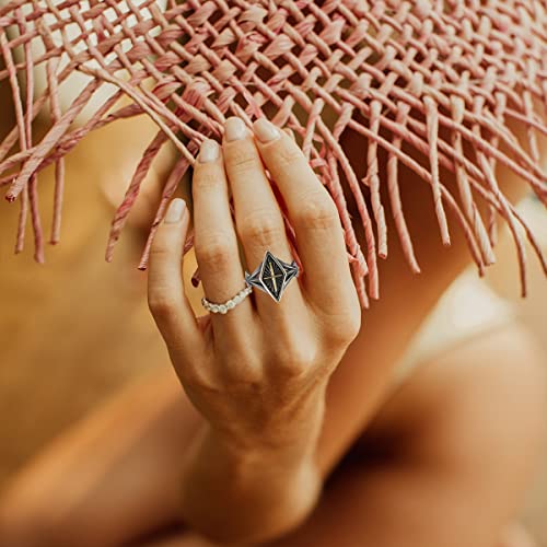 Cool Retro Vintage S925 Sterling Silver Punk Biker Gothic Sugar Cocktail Party Ring for Women Men,Thumb Index Middle Finger Boho Wide Ring Jewelry Gift for Him Her