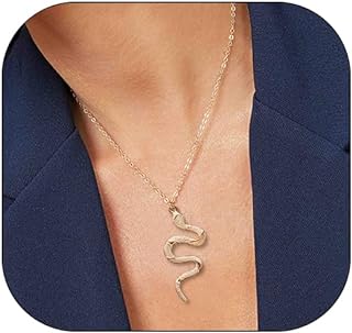 INENIMARTJ Snake Necklace Gold/Silver Cobra Serpent Necklace Dainty Tiny Chain Snake Pendant Necklace for Women Girls Hypoallergenic Animal Snake Jewelry Gift