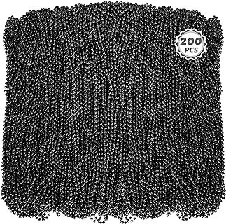 200PCS Beaded Necklace, 33" Mardi Gras Beads, Black Bead Necklace, Mardi Gras Accessories Throw Beads Bulk Party Favors Supplies Decorations for Parade Event Festival Christmas Pirate