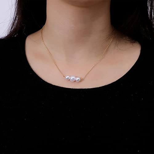 Dainty Choker Necklace for Women 14K Gold Plated Pearl Choker Necklace Trendy Minimalist Pearl Choker Jewelry Gifts
