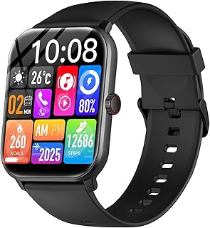 Vialove スマートウォッチ 通話機能付き、1.9インチ高解像度スクリーン、最新Bluetooth5.4、防水仕様。メンズ、レディース向けスポーツに最適