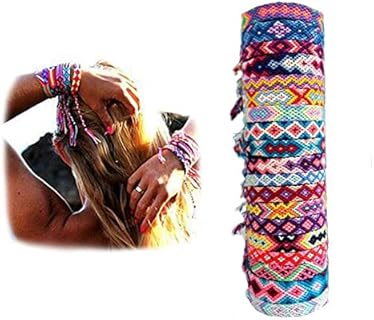 Woven Friendship Bracelets Braided Bracelets Bulk Adjustable Handmade Woven String Colorful Wrap Bracelets Pack for Women Teens