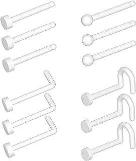 Clear Nose Ring Bioflex Nose Rings Studs L Shaped Nose Rings Corkscrew Nose Rings Body Piercing Jewelry For Women Men