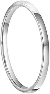 1.5mm 2mm 4mm 6mm White/24K Gold Tungsten Wedding Band Ring Men Women Plain Dome High Polished Comfort Fit Size 3 To 17