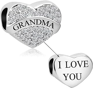 NARTGO Heart Love Mom Dad Sister Grandma Auntie Daunghter Charm with Sparkling Clear Cubic Zirconia Compatible with Pandora Charms Bracelets