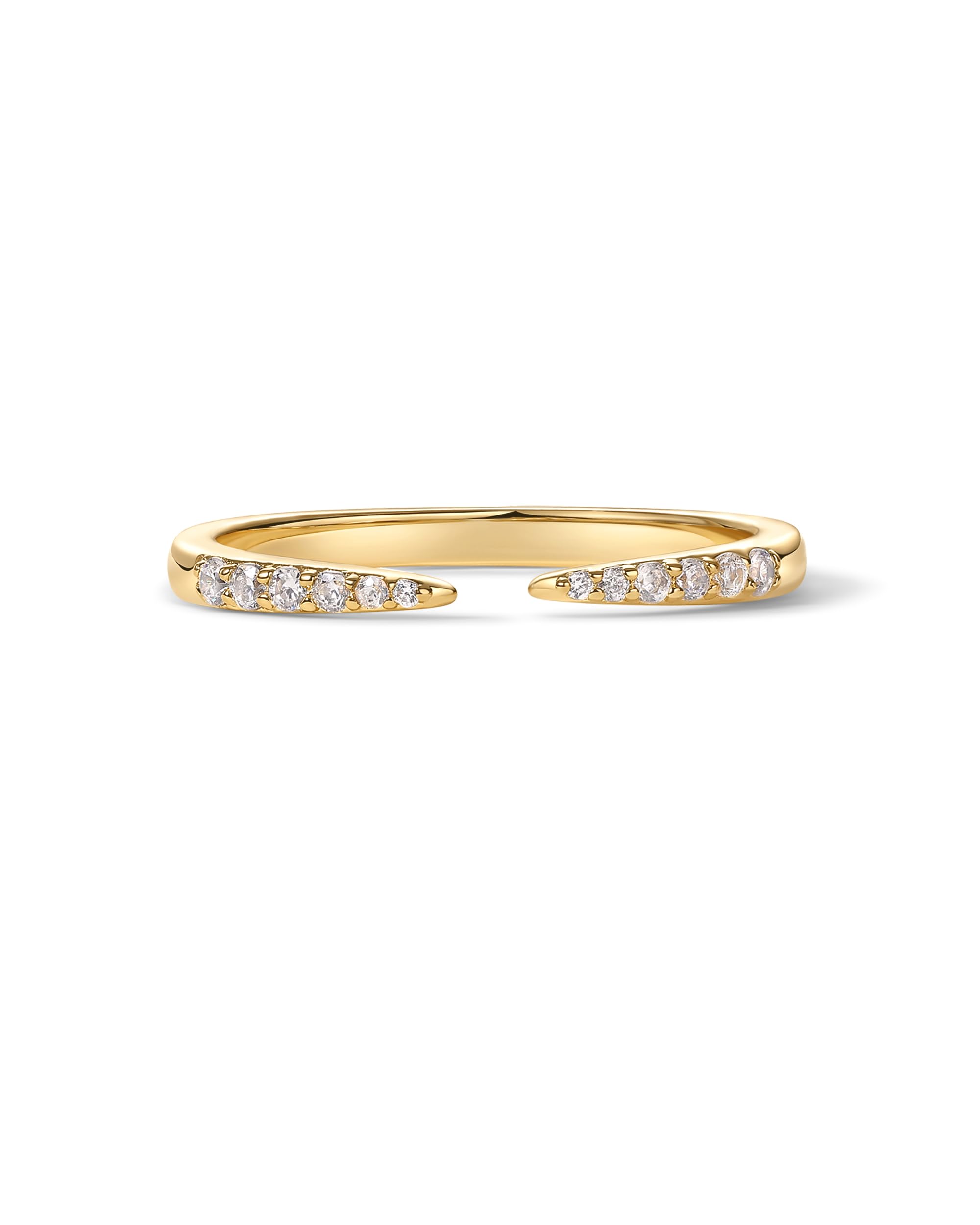 PAVOI 18K Gold Plated Open Eternity Ring | Cubic Zirconia Stacking Bands for Women | Dainty Stackable Rings for Women