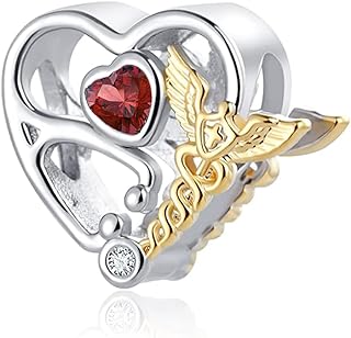 NanMuc Heart Shaped Nurse Graduation Charm Bracelet with Copper Metal, Ideal Gifts for Doctors and Medical Students