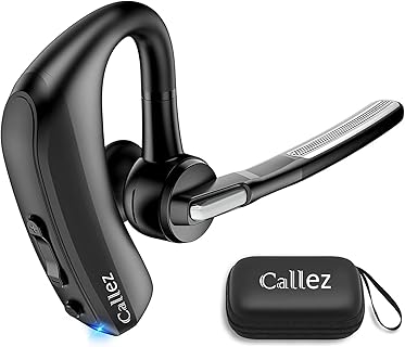 Callez Bluetooth Headset mit fortschrittlicher CVC8.0 Geräuschunterdrückung und ultra langer Akkulaufzeit, ideal für entspanntes Telefonieren und Musikgenuss unterwegs für Business und Freizeit