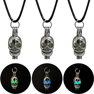 3pcs Glow in The Dark Pendant for DIY Necklace,Hexagonal Bullet Shape Gemstone Pendant,Fluorescent Crystal Necklace with 19.68 inch Necklace Cord