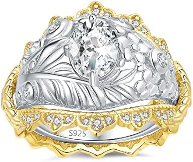 1.5ct Cubic Zirconia Twig and Leaf Engagement Ring with Sterling Silver Design for Women - JewelryPalace Vintage