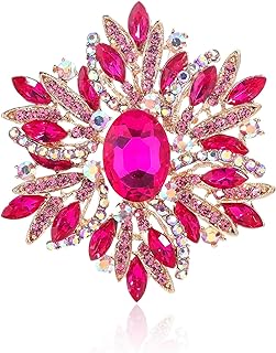 YOQUCOL Sunflower Shape Crystal Big Large Heavy Brooch Pin Rhinestone Scarf Decoration Corsage Cloth Pin for Women Girls