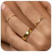3PCS Gold Stacking Rings Set for Women 14K Gold Plated Stackable Rings Simple Midi Thumb Finger Ring Size 5/6/7/8/9/10 Jewelry Gifts for Girls