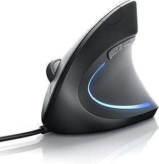 CSL Vertikale Ergonomische USB-Maus mit Optischem Sensor und 5 Tasten, Ideal zur Vorbeugung gegen Mausarm und perfekte Lösung für Endanwender und Internet-Surfer