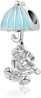 Disney Magic Minnie & Mickey Christmas Sleigh Charm Bead with Synthetic Crystal enameled Copper for European Bracelets