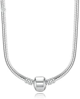 Stylish European Beaded Snake Necklace with Stainless Steel Barrel Clasp, Ideal Gift for Women, Unique Snake Chain Design