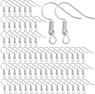 Kurtzy Hypoallergenic Silver-Plated Dangle Earring Hooks with Fish Ear French Wires, Pack of 500 - DIY Jewelry Making Supplies for Beginners and Professionals
