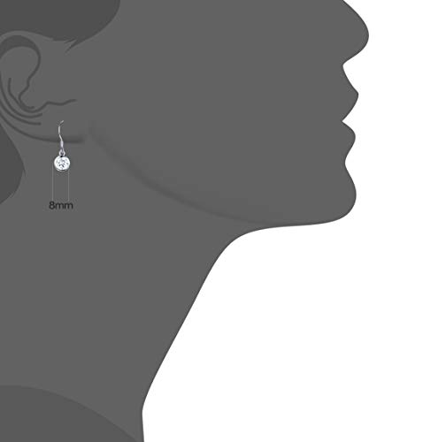 925 Sterling Silver Earrings, BoRuo Cubic Zirconia Round Cut Dangle Earrings