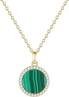 COAI Gold Plated 925 Sterling Silver Round Necklace for Women Girls, Crystal Necklace for Women, Valentine's Day/Birthday/Mother's Day Gift for Girlfriend Mom Her