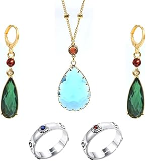 Howl's Earrings Necklace Ring Set Mobile Castle Anime Earrings Necklace Ring for Cosplay Costume Jewelry