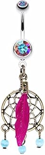 WildKlass Jewelry Classic Bronze Tone Dream Catcher 316L Surgical Steel Belly Button Ring