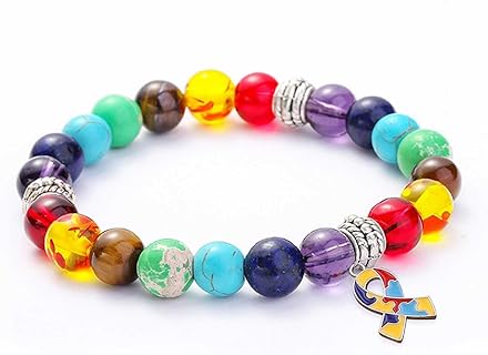 choice of all Autism Bracelet Autism Awareness Bracelets Autism Puzzle 7 Chakra Beads Elastic Bracelet Autism Awareness Jewelry Gifts for Autism Family Friends