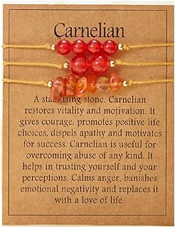 Strand Clasp Agate Carnelian Bead Bracelet for Men and Women - Copper Natural Stone Amethyst Rose Quartz Chakra Design