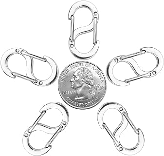 HOLAILS 5-Pack Jewelry Crafting Stainless Steel Double Opening Lobster Clasp with Mirror Polishing - Silver S Lock Bracelet Connector for Necklace and DIY Designs