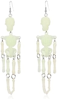 Goth Halloween Skeleton Skull Earrings Spooky Skull Skeleton Long Tassel Dangle Earrings for Women Girls Costume Dress Up Ghost Earrings Statement