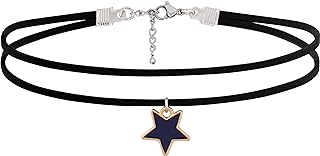 Sacina Hippie Boho Layered Star Choker Necklace, Black Choker, Choker Necklace for Women, Boho Necklace, Gothic Choker, Christmas Jewelry Gift for Women