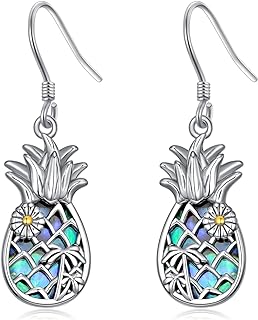 Pineapple Stud Earrings with Sterling Silver Material for Women and Girls - AXELUNA Daisy, Sunflower, and Cherry Blossom Design