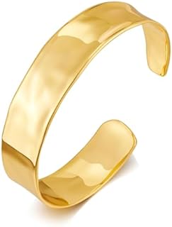 Dainty Hammered Cuff Bracelets for Women Trendy Adjustable Open Cuff Bangle Bracelets Boho Irregular Statement Bracelet Minimalist Wrist Arm Cuff Bracelets