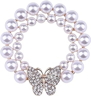 Charming Butterfly Brooch Pin with Butterfly Clasp, Pearl Crystal Detail, Alloy Material, Ideal for Women and Girls