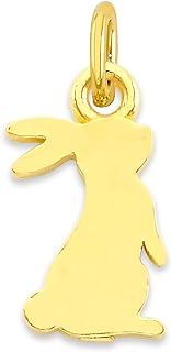 Dainty 10k Yellow Gold Rabbit Charm Bracelet, Chinese Zodiac-Inspired Miniature Design with Jump-Ring Clasp