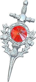 Unique Scottish Thistle & Sword Brass Kilt Pin / Brooch with Secure Pin Clasp - Versatile 1.5-Inch Accessory, Ideal for Personal Style Enhancement or Special Occasions