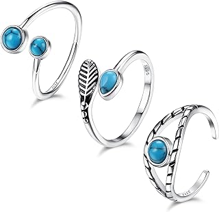 Turtle Toe Ring Set in Sterling Silver for Women with Unique Celtic Knot & Turquoise Designs - Comfort-fit, Adjustable & Allergy-free