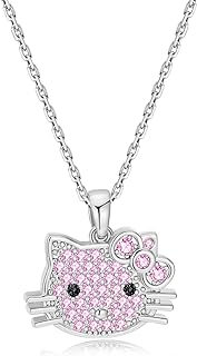 Amethyst Kitty Cat Butterfly Cubic Zirconia Gold Pendant Necklace Gifts for Girls Women Mom Grandma Christmas Valentine Birthday Anniversary