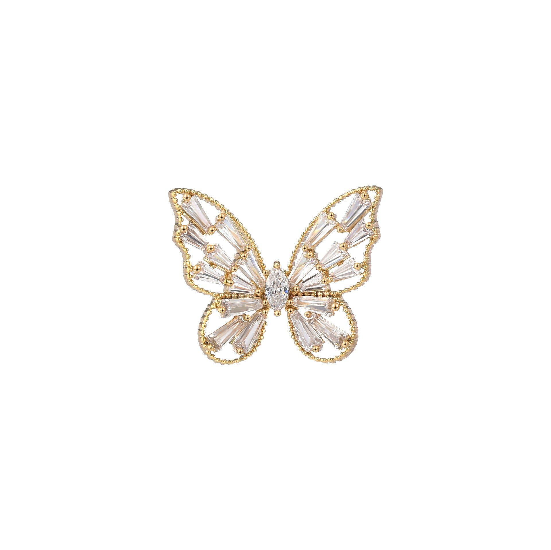 Butterfly Clasp Bee Butterfly Brooch with Created Zircon Gemstone for Women, Nature-Inspired Design