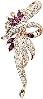 Created Crystal Brooch Fancy Vintage Style Flower Brooch Pin for Women, girls, ladies with Blue/Purple Created Crystal | Vintage Fashion | Brooches and Pins for Women | Ladies Jewelry